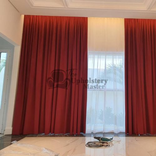 Red color curtain designs